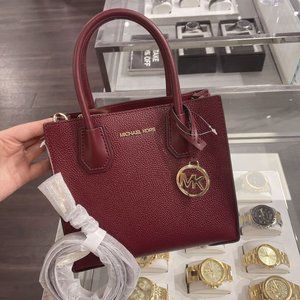 MK MERCER MEDIUM MESSENGER CROSSBODY BAG MERLOT